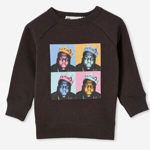 Cotton On Biggie Smalls Squares Mila Crew Sweatshirt Size 5